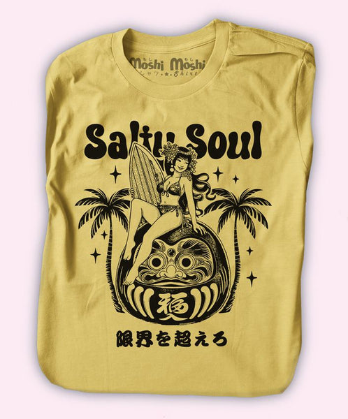 Daruma Surfing Girl T-Shirt – Moshi Moshi Shirts